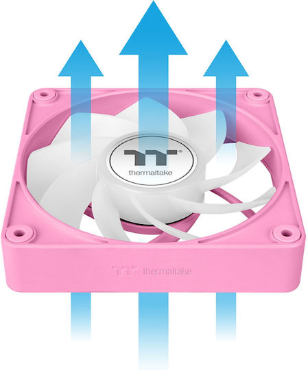 Thermaltake CT140 EX Reverse Blade Case Fans with ARGB Lighting and Connection 3-Pin / 4-Pin PWM Pack of 3 Pink