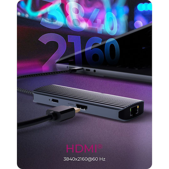 Icy Box USB-C Docking Station with HDMI 4K PD Ethernet Gray (IB-DK4034a-CPD)