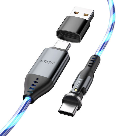 Statik Statik Powerpivot Pro Rotating 2-in-1 Редовна USB към Type-C Кабел Син 2м (PUP-0465-6FT-CC)