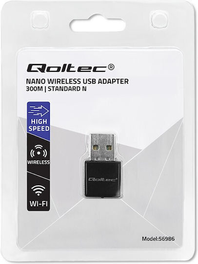 Qoltec USB Netzwerkadapter mit Drahtloser Verbindung Wi-Fi 300Mbps