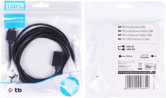 TB Touch 1.8m USB 2.0 Cable A-Male to A-Female (AKTBXPU1PAAW18B)