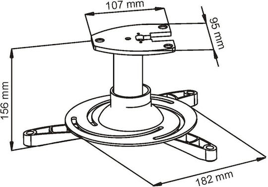 Art Βάση Projector Τοίχου με Μέγιστο Φορτίο 15kg Ασημί
