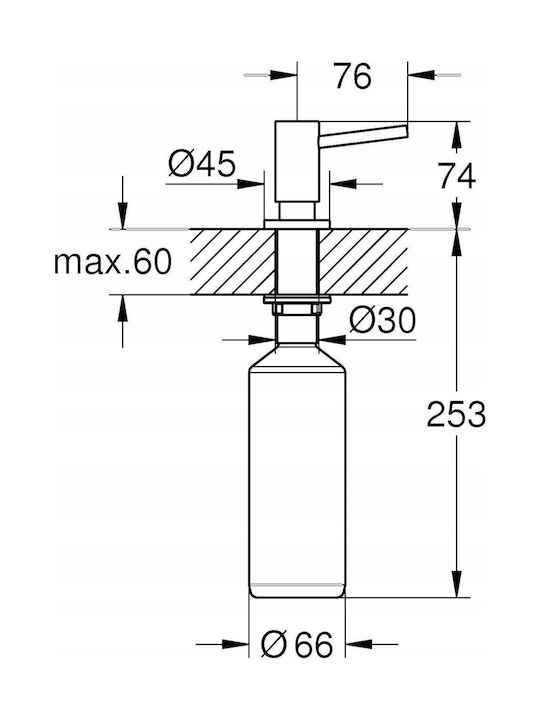 Grohe Dispenser Κουζίνας Πλαστικό Μαύρο 500ml