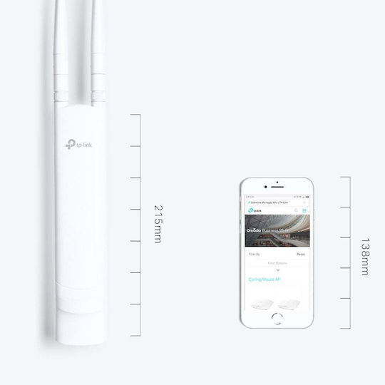 TP-LINK EAP110-Outdoor v3 Access Point Wi‑Fi 4 Single Band (2.4GHz) for Outdoor Placement