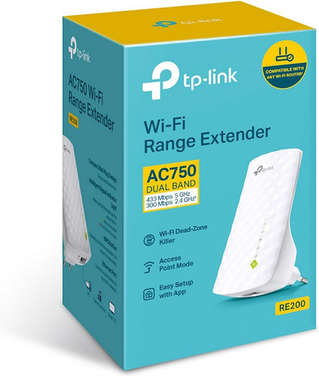 TP-LINK RE200 v1 WiFi удължител Двулентов (2.4 и 5GHz) 750Mbps