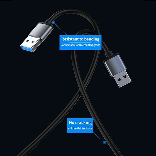 Qoltec USB-Hub 3 Anschlüsse USB 3.0 mit USB-A Anschluss Silbern
