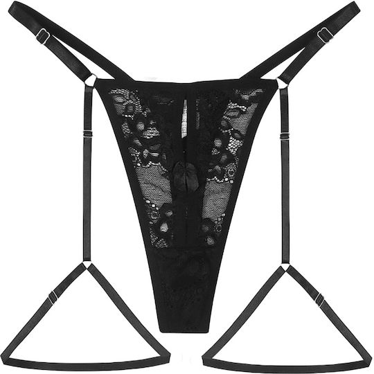 Elegant Lace T-back Lingerie Garter Adjustable Attachments