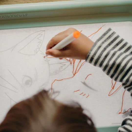 Kidywolf Kids Drawing Tablet Double Sided Rechargeable Light LED Screen & Blackboard
