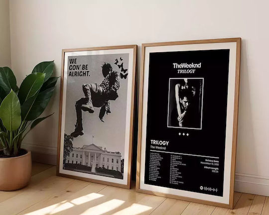 Плакат Музика Weeknd Trilogy Ms096 21см X 30см Премиум Черна Дървена Рамка