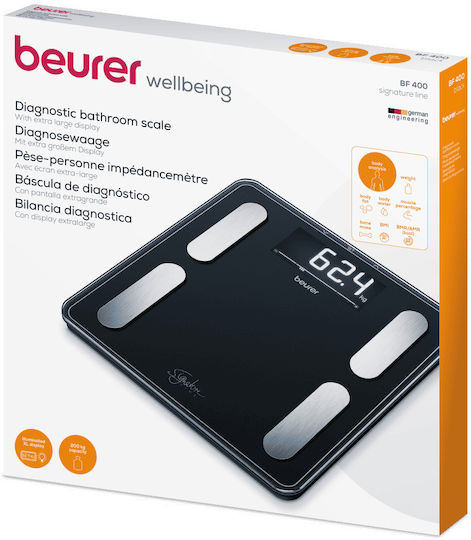 Beurer Digital Bathroom Scale with Body Fat Counter Black 73574