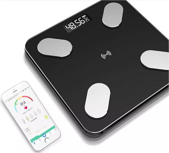 Andowl Q-D001 S Smart Bathroom Scale with Body Fat Counter Black
