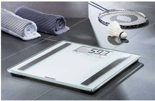 Soehnle Shape Sense Control 200 Digital Badezimmerwaage mit Körperfettmessung in Weiß Farbe