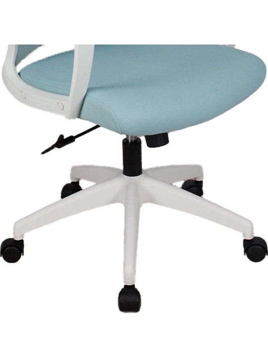 Кресло Офисно с Облегалка Rhea White/l.blue Lamtech