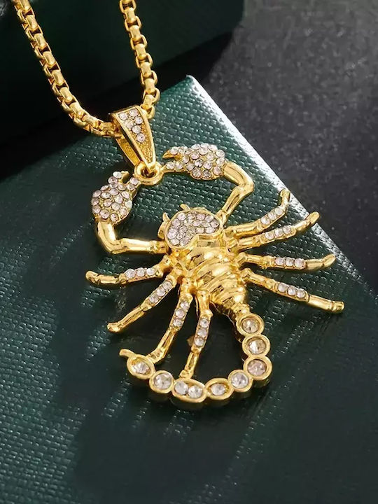 Trendy Zircon Gold Plated Scorpion Pendant Gold