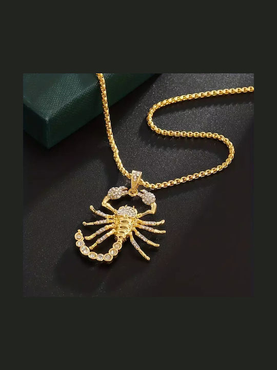 Trendy Zircon Gold Plated Scorpion Pendant Gold