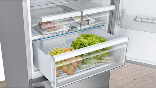 Pitsos Kühl-Gefrierkombination 438Es Total NoFrost H203xB70xT67cm. Inox PKNB49XIDP