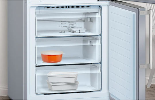 Pitsos Kühl-Gefrierkombination 438Es Total NoFrost H203xB70xT67cm. Inox PKNB49XIDP