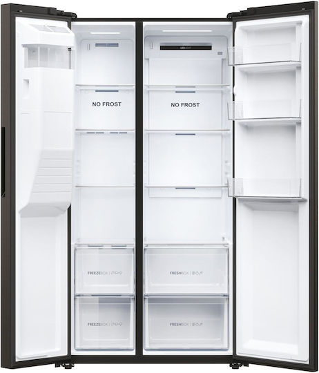 Haier Side-by-Side Kühlschrank 511Es NoFrost H177.5xB90.8xT65.9cm. Schwarz HSR5918DIPB