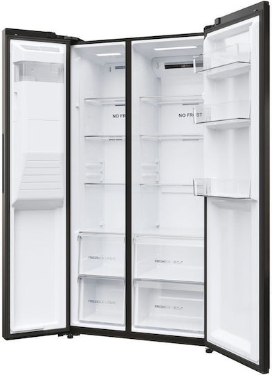 Haier Side-by-Side Kühlschrank 511Es NoFrost H177.5xB90.8xT65.9cm. Schwarz HSR5918DIPB