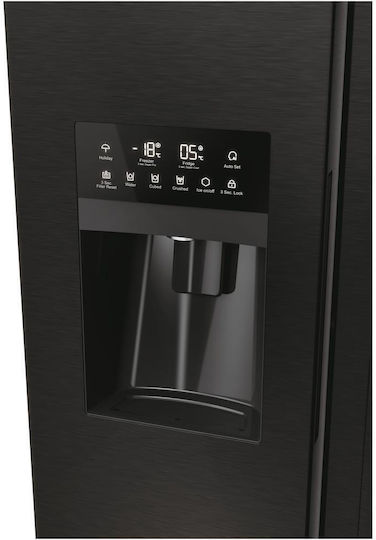 Haier Side-by-Side Kühlschrank 511Es NoFrost H177.5xB90.8xT65.9cm. Schwarz HSR5918DIPB