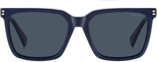 Polaroid Männer Acetat Brillengestell mit Clip-On Blau PLD D556CPJP