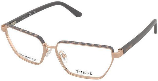 Guess Femei Metalic Rame Ochelari Rose Gold GU50123 028
