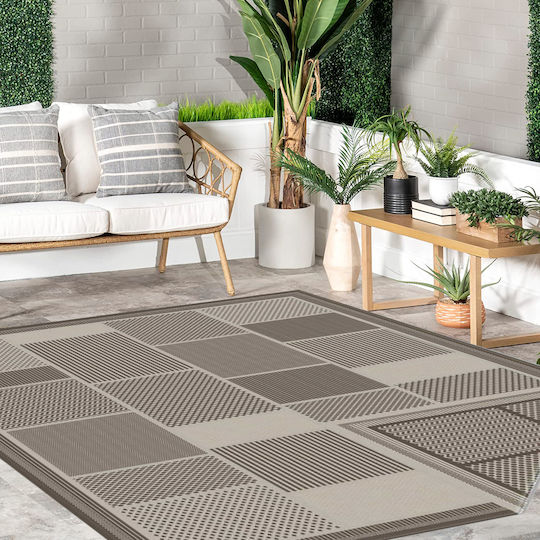 Χαλί Ψάθα Flat 4826-23111 Μπεζ-καφέ Διπλής Όψεως 200x300cm