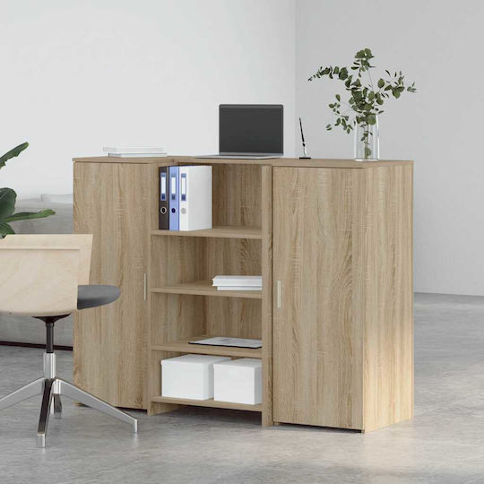 vidaXL Επαγγελματικό Γραφείο Υποδοχής Π135xΒ50xΥ103.5cm με Ντουλάπι