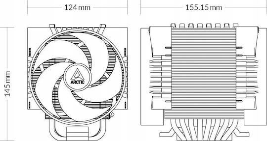 Arctic Freezer 4U-M Rev. 2 CPU Kühlung Doppellüfter für Socket / Schwarz