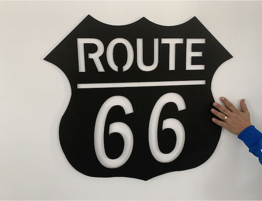 Decorațiune de Perete Route 66 Dimensiune 68x60 Cm Negru