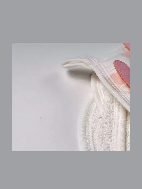 Baby Hooded Towel White Pink 88x88cm