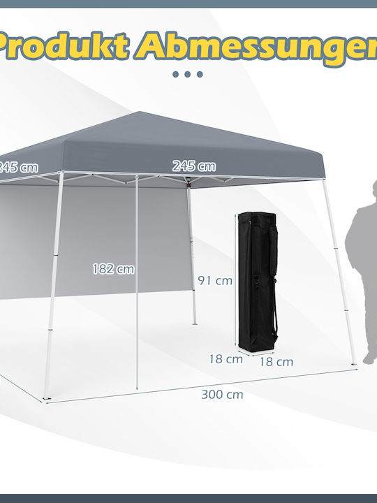 Costway Garden Freestanding Gazebo Gray 3x3cm