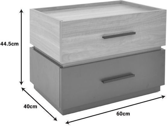 Комод Sonlen Дървен Кафяв 60x40x44.5см
