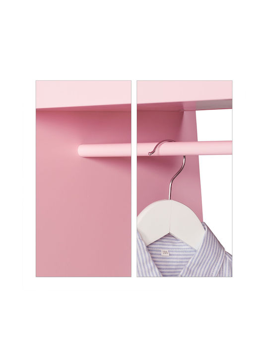 Relaxdays Cuiere pentru Copii Multi Hook cu cârlig Lemn Roz 107x97.5x61εκ. 1buc