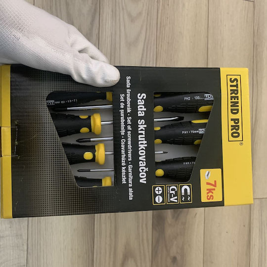 Strend Pro Sd9967 Screwdriver Set Flat Phillips 7 Pieces Cr-v