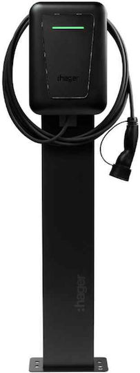 Hager Witty Pro Wall Mounted Three-Phase 22kW Charging Station with Built-in Cable Type 2 (XVL122CLM)