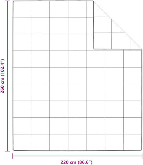 vidaXL Παπλωματοθήκη King Size 260x220 Λευκό