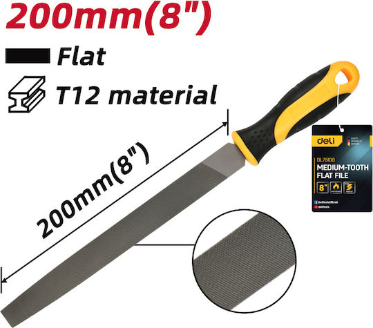 Deli DL75108 File Metal Flat with Handle