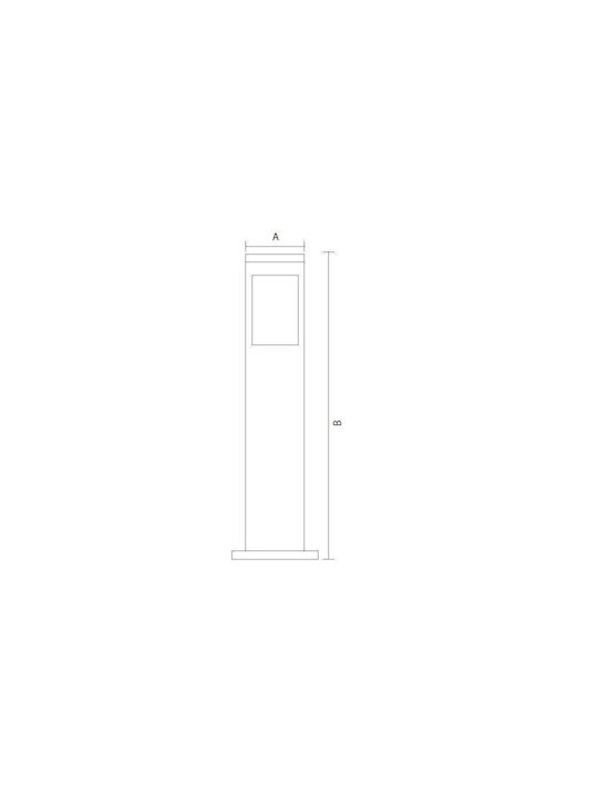 Градинска лампа Kavak Sq-3 алуминиево тяло 300x90 мм черна IP44