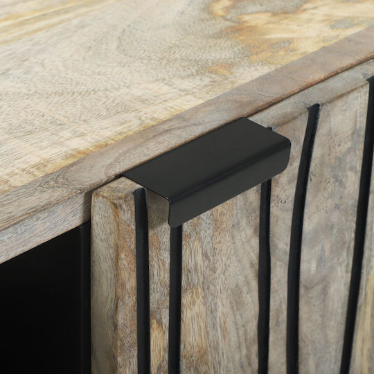 Sideboard made of Wood & Metal Λευκό Και Μαύρο 105x33.5x46cm