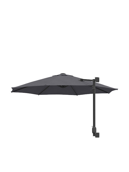 Umbrella Wall Round Aluminum Gray D2.5m