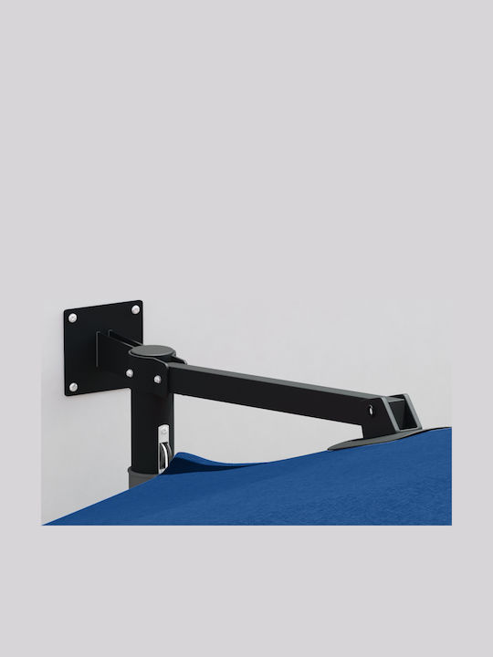 Wandmontierter Rundschirm aus Aluminium Hellblau F2.3xH1.48m