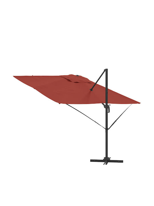 Hängender Aluminium Rote Garten- und Terrassen-Sonnenschirm 2,5x2,5m