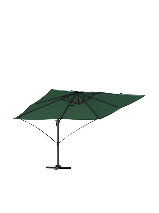 Umbrelă Suspendată Pătrată Din Aluminiu Verde 2.5x2.5xÎnălțime 2.6m