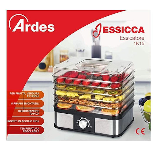 Ardes Jessicca Αποξηραντής Τροφίμων με 5 Ράφια και Ρυθμιζόμενη Θερμοκρασία 40-70°C