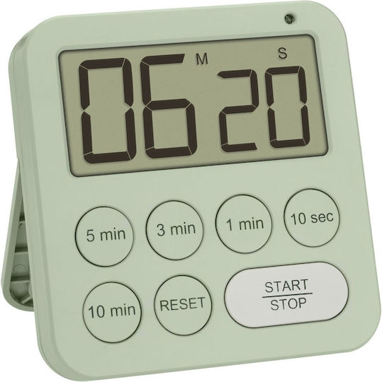 TFA Silent Timer Tabletop Digital Clock LED Green 38.2056.04