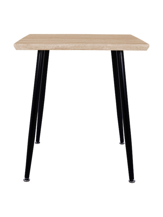Paloma Table Kitchen Wooden with Metal Frame Black 70x70x76cm