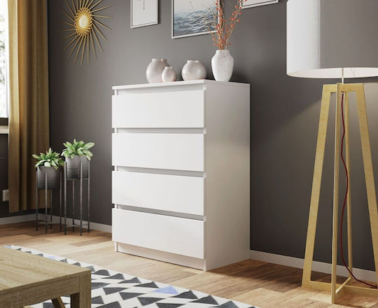 Juniper 4s Wooden Chest of Drawers with 4 Drawers White 70x40x100cm