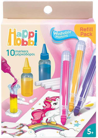 HappiHobbi Μαρκαδόροι Ζωγραφικής Λεπτοί Σετ 12 χρώματα