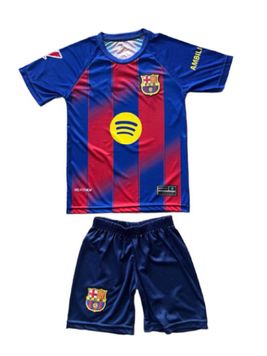 Kids Football Set Yamal "10" Barcelona 2025-2026 Blue Red Balón De Oro Red Blue Unisex Kids Fj3105